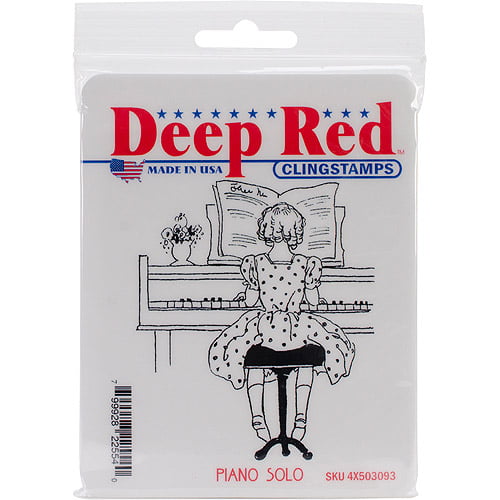 Deep Red Stamps Piano Solo Rubber Cling Stamp 